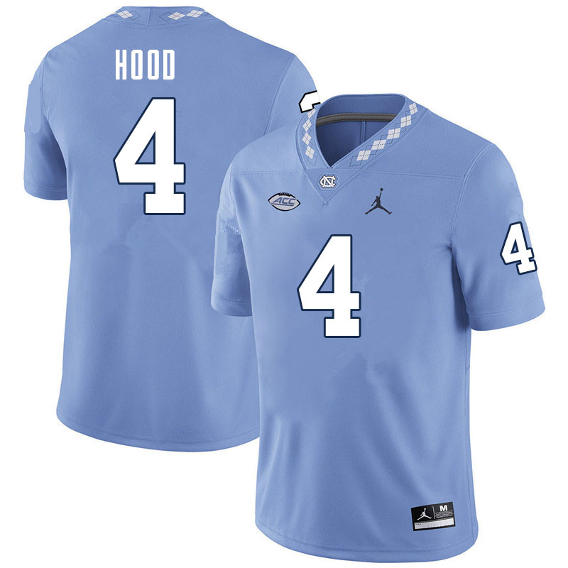 Men #4 Caleb Hood North Carolina Tar Heels College Football Jerseys Sale-Carolina Blue